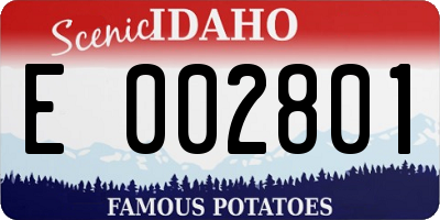 ID license plate E002801