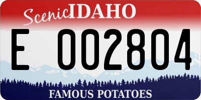 ID license plate E002804