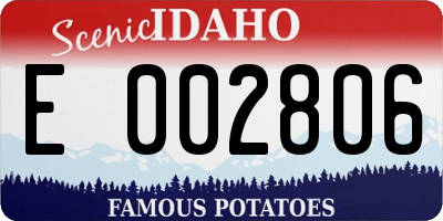 ID license plate E002806