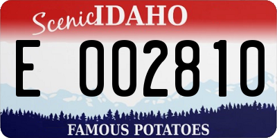 ID license plate E002810