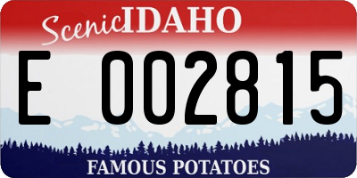 ID license plate E002815