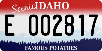 ID license plate E002817