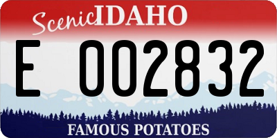 ID license plate E002832