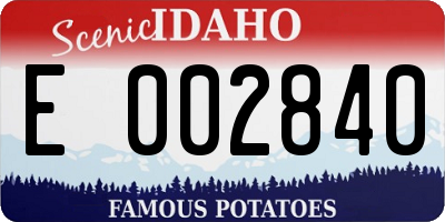 ID license plate E002840