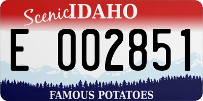 ID license plate E002851