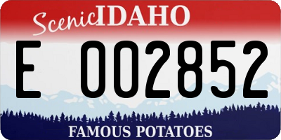 ID license plate E002852