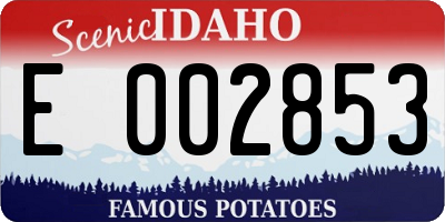 ID license plate E002853