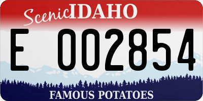 ID license plate E002854