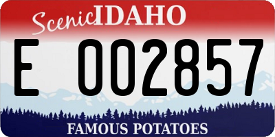 ID license plate E002857