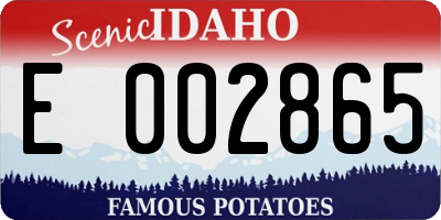 ID license plate E002865