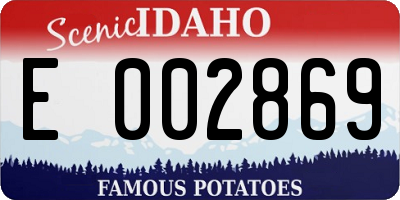 ID license plate E002869