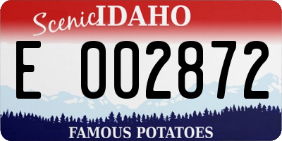 ID license plate E002872