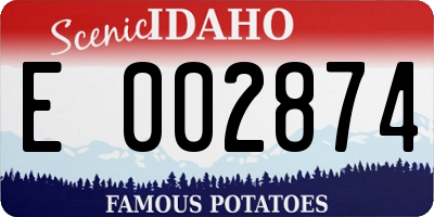 ID license plate E002874