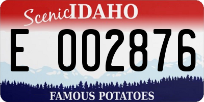 ID license plate E002876