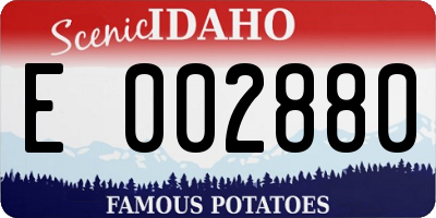 ID license plate E002880