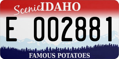 ID license plate E002881