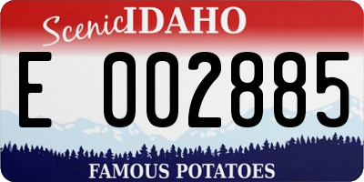 ID license plate E002885