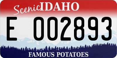 ID license plate E002893