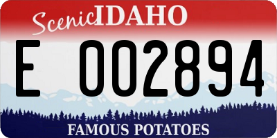 ID license plate E002894