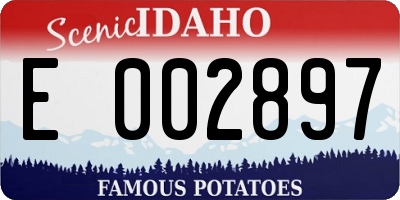 ID license plate E002897