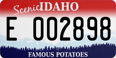 ID license plate E002898