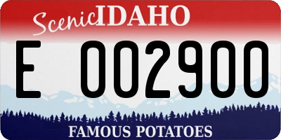 ID license plate E002900