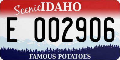 ID license plate E002906