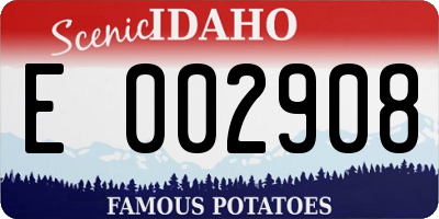 ID license plate E002908