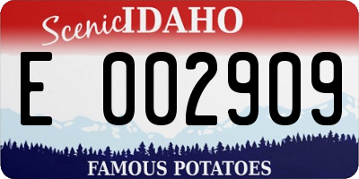 ID license plate E002909