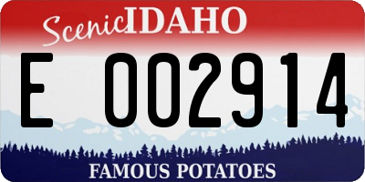 ID license plate E002914