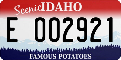ID license plate E002921