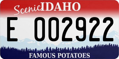 ID license plate E002922