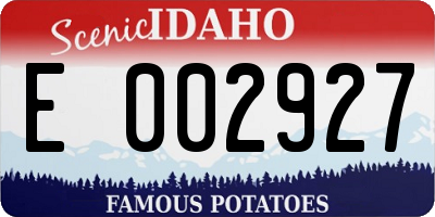 ID license plate E002927