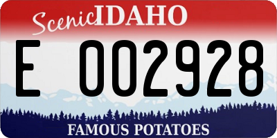 ID license plate E002928