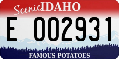 ID license plate E002931