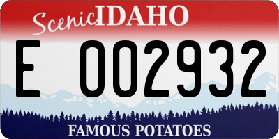 ID license plate E002932