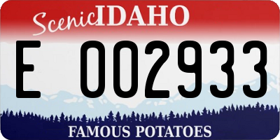 ID license plate E002933
