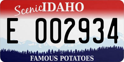 ID license plate E002934