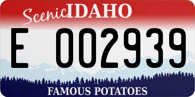 ID license plate E002939