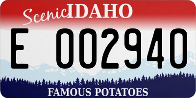 ID license plate E002940