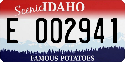 ID license plate E002941