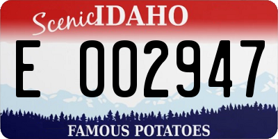 ID license plate E002947