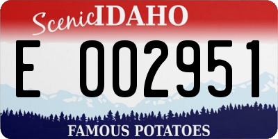ID license plate E002951