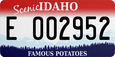 ID license plate E002952