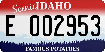 ID license plate E002953