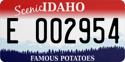 ID license plate E002954