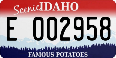ID license plate E002958