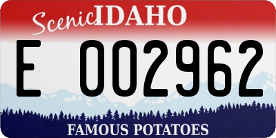 ID license plate E002962