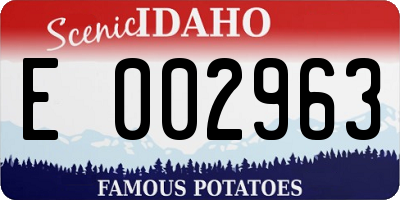 ID license plate E002963