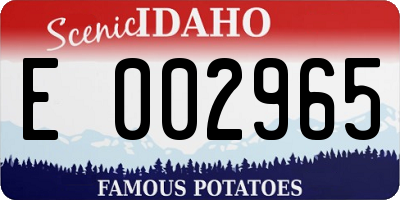 ID license plate E002965